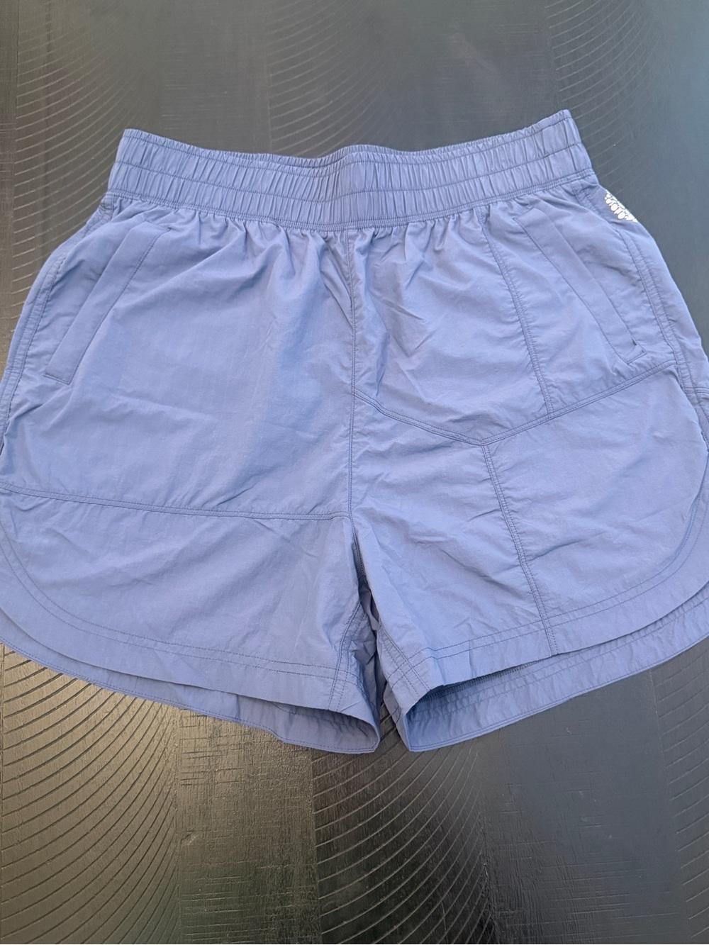 Free People Movement High Rise Blue Indigo Athletic Shorts Pockets Medium NWT